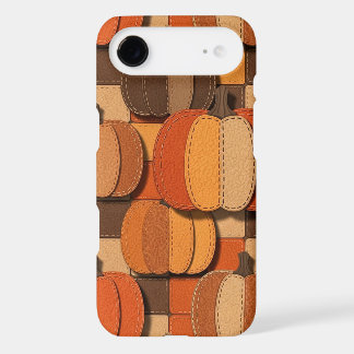Seamless pattern of faux patchwork pumpkin