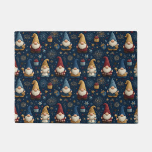 Seamless Pattern of Festive Gnomes Doormat