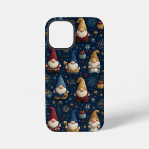 Seamless Pattern of Festive Gnomes iPhone 12 Mini Case