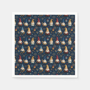 Seamless Pattern of Festive Gnomes Napkin