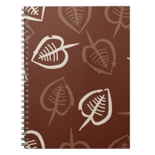 Seamless pattern of floral motif with leaves. Stri Notebook