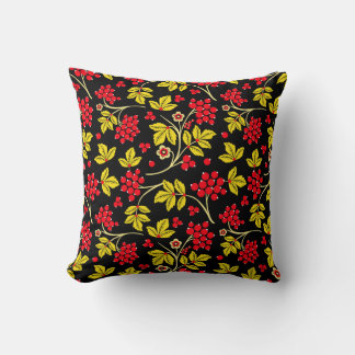  seamless pattern of flowers and berries. Russian  Cushion
