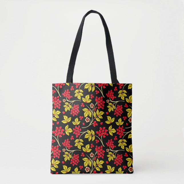  seamless pattern of flowers and berries. Russian  Tote Bag (Front)