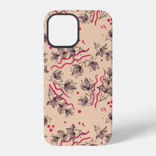 Seamless pattern of flowers and leaves. Floral orn iPhone 12 Case