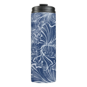 seamless pattern of flowers and leaves of watercol thermal tumbler
