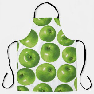 Seamless pattern of green apple apron