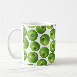Seamless pattern of green apple coffee mug