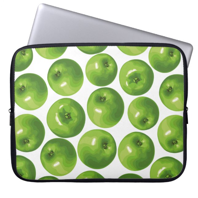 Seamless pattern of green apple laptop sleeve (Front)