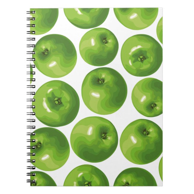 Seamless pattern of green apple notebook (Front)