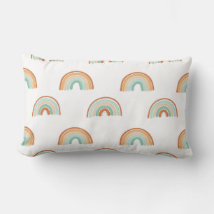 Seamless pattern of hand drawn abstract rainbow in lumbar cushion
