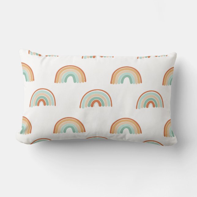 Seamless pattern of hand drawn abstract rainbow in lumbar cushion (Front)