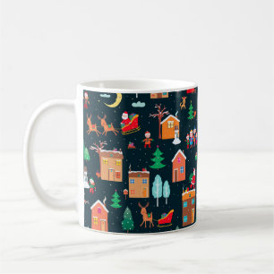 Seamless pattern of happy Christmastime in a villa Coffee Mug
