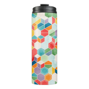 Seamless pattern of hexagons in random colours in thermal tumbler
