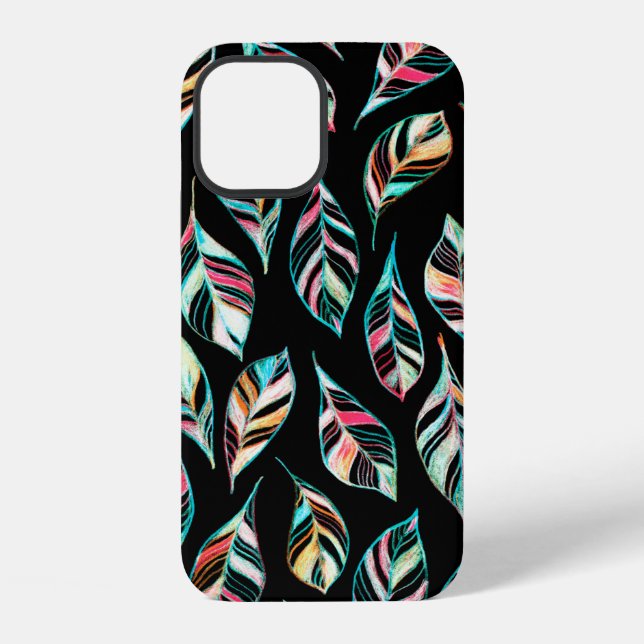 Seamless pattern of leaves. Hand drawing coloured  iPhone Case (Back)