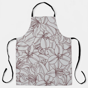 Seamless pattern of lilies flowers vintage. Hand d Apron