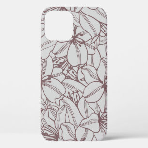 Seamless pattern of lilies flowers vintage. Hand d iPhone 12 Case