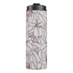 Seamless pattern of lilies flowers vintage. Hand d Thermal Tumbler