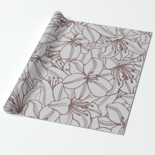 Seamless pattern of lilies flowers vintage. Hand d Wrapping Paper