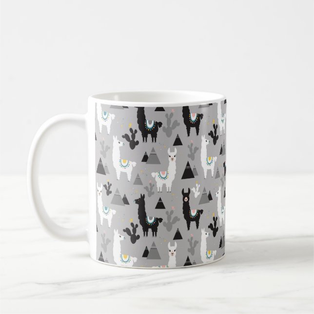 Seamless pattern of llama cactus and mountains coffee mug (Left)