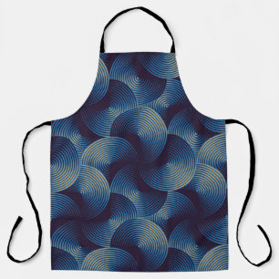 Seamless pattern of metallic linear circles apron