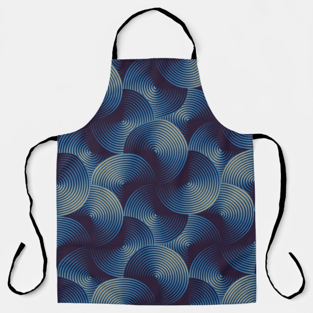 Seamless pattern of metallic linear circles apron (Front)