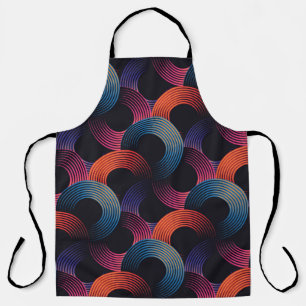 Seamless pattern of metallic linear rings apron