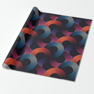 Seamless pattern of metallic linear rings wrapping paper