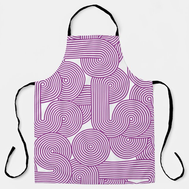 Seamless pattern of modern linear circles apron (Front)