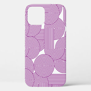 Seamless pattern of modern linear circles iPhone 12 case
