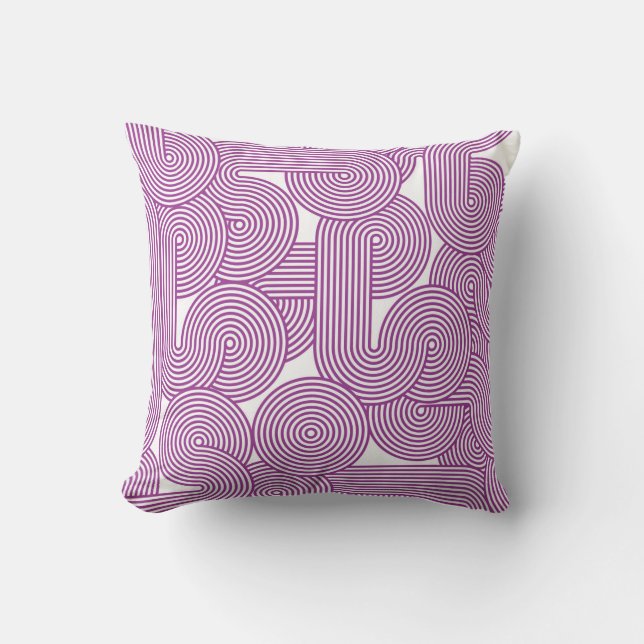 Seamless pattern of modern linear circles cushion (Front)