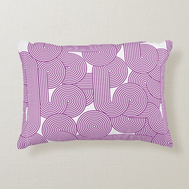 Seamless pattern of modern linear circles decorative cushion (Front)
