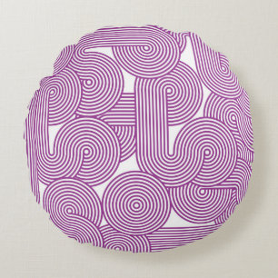 Seamless pattern of modern linear circles round cushion