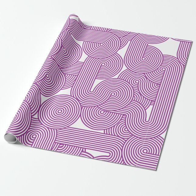 Seamless pattern of modern linear circles wrapping paper (Unrolled)