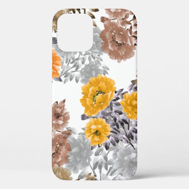 Seamless pattern of orange, yellow, beige flowers  Case-Mate iPhone case (Back)