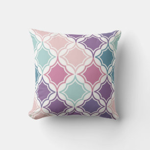 Seamless pattern of pastel coloured geometric shap cushion
