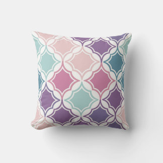 Seamless pattern of pastel coloured geometric shap cushion
