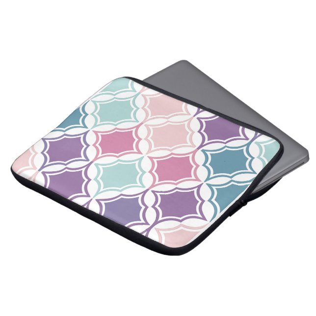 Seamless pattern of pastel coloured geometric shap laptop sleeve (Front Top)