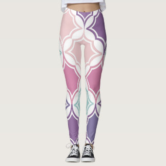 Seamless pattern of pastel coloured geometric shap leggings