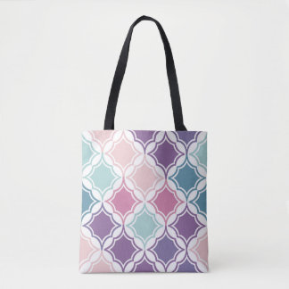 Seamless pattern of pastel coloured geometric shap tote bag