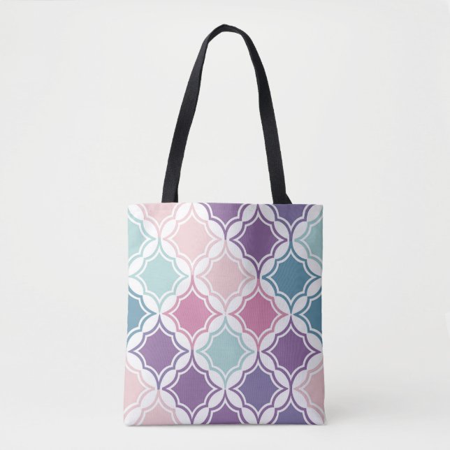 Seamless pattern of pastel coloured geometric shap tote bag (Front)