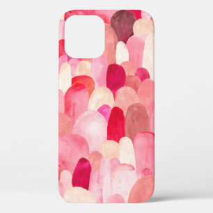 Seamless pattern of pink, red and beige spots. Wat iPhone 12 Case