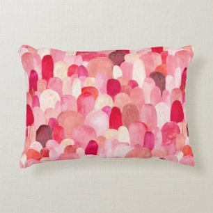 Seamless pattern of pink, red and beige spots. Wat Decorative Cushion