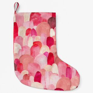 Seamless pattern of pink, red and beige spots. Wat Small Christmas Stocking