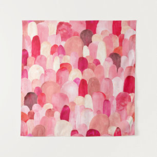 Seamless pattern of pink, red and beige spots. Wat Tapestry