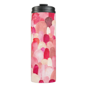 Seamless pattern of pink, red and beige spots. Wat Thermal Tumbler