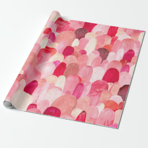 Seamless pattern of pink, red and beige spots. Wat Wrapping Paper