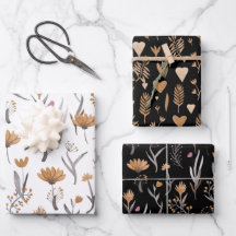 Seamless pattern of plants in boho style