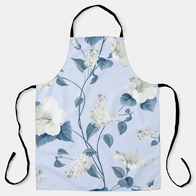 Seamless pattern of siringa and hibiscus flowers p apron (Front)