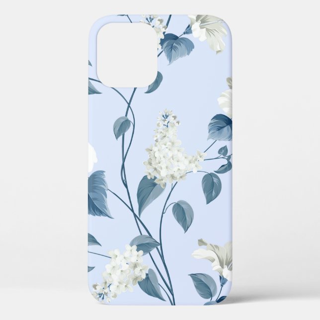 Seamless pattern of siringa and hibiscus flowers p Case-Mate iPhone case (Back)