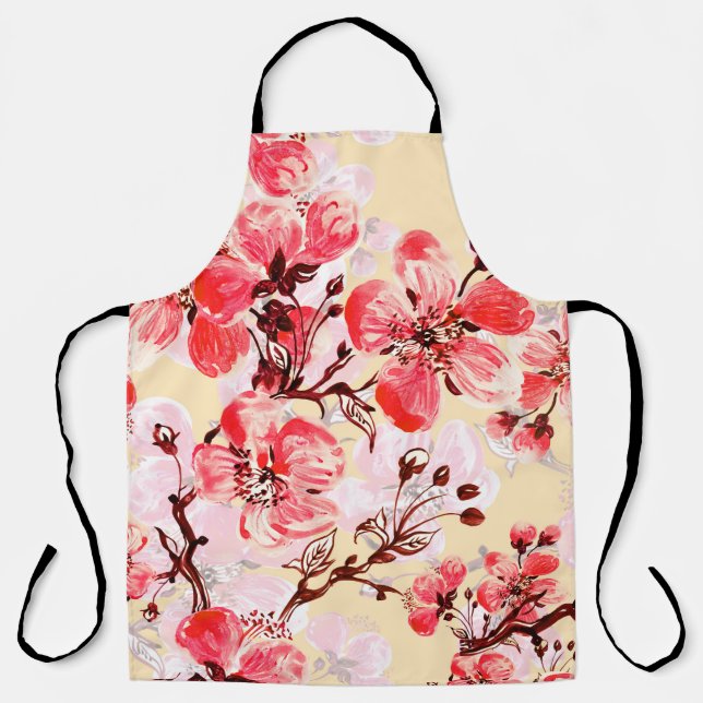 Seamless pattern of spring flowers u apron (Front)